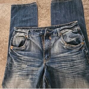 Source Unknown Relaxed Fit Distressed Blue Jeans